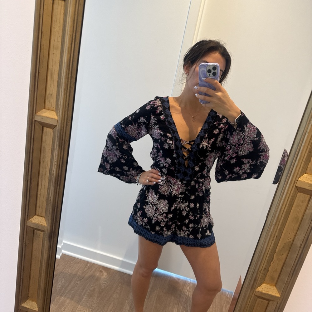 Floral Black and Pink Women's Top